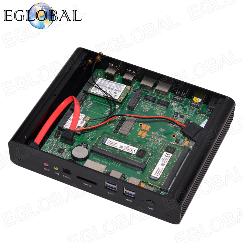 4K HTPC Best Mini PC 2018 Eglobal Barebone Fanless Rugged Box Core i7 2